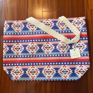 New NWT Styline Americana Tote Bag Aztec‎ Southwest Red White Blue Large Purse